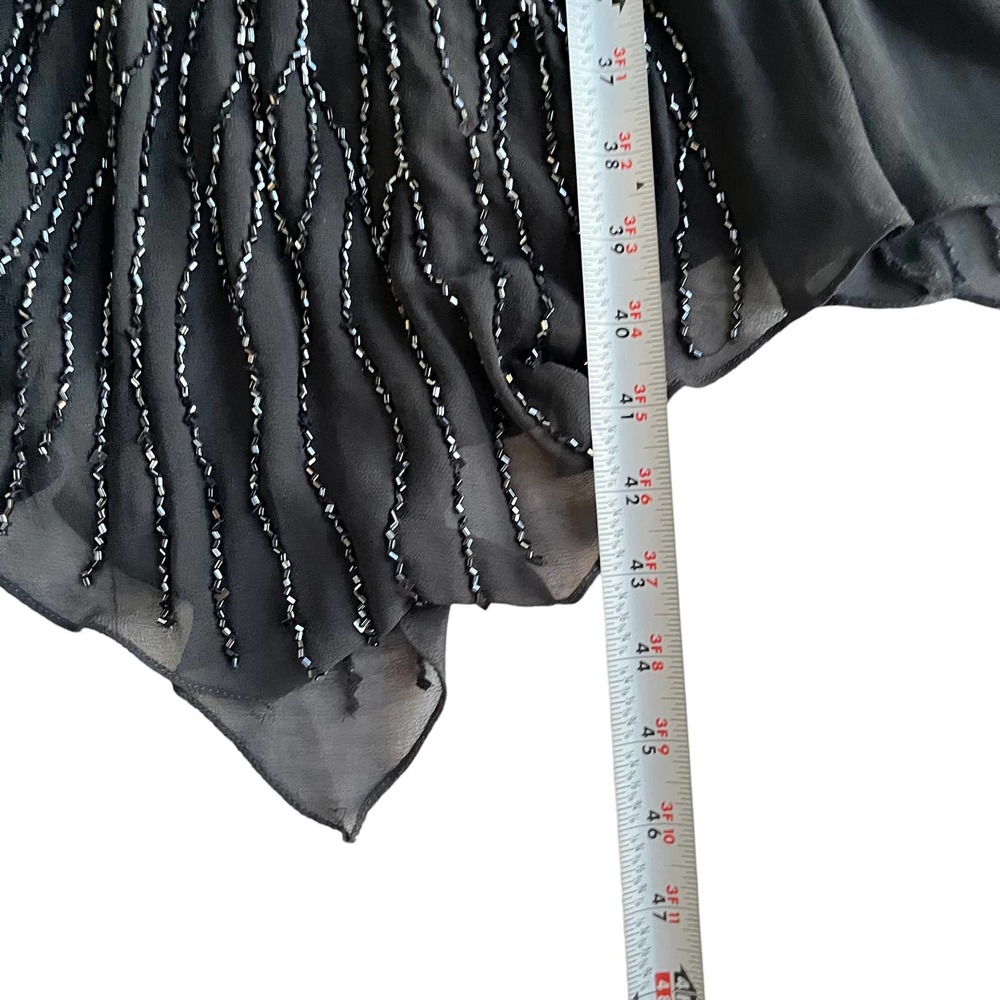 VINTAGE BEADED EVENING DRESS WITH HANDKERCHIEF HEM WOMEN SIZE M/L - Picture 9 of 14
